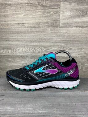Womens Black Purple Brooks Ghost 9 running/walking athletic shoes size 8.5